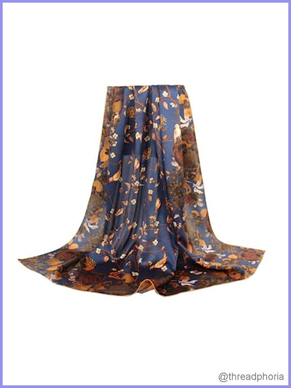 100% Silk Scarf 43" Large Square Shawl Women Hair Wrap Gift Packed